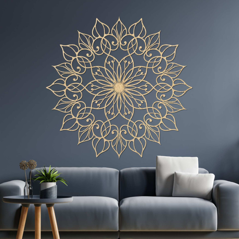 Dřevěná květinová Mandala | Precizní 3D výřez z HDF