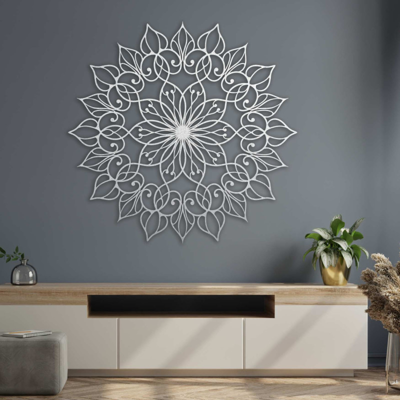 Dřevěná květinová Mandala | Precizní 3D výřez z HDF