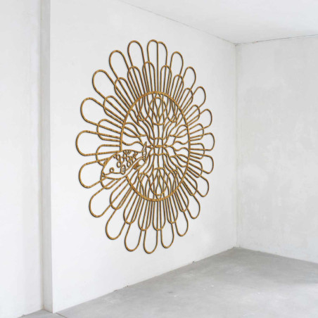 Vyřezávaný 3D obraz mandala ryba čtyřzubec z černé HDF desky