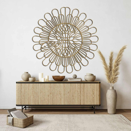 Vyřezávaný 3D obraz mandala ryba čtyřzubec z černé HDF desky