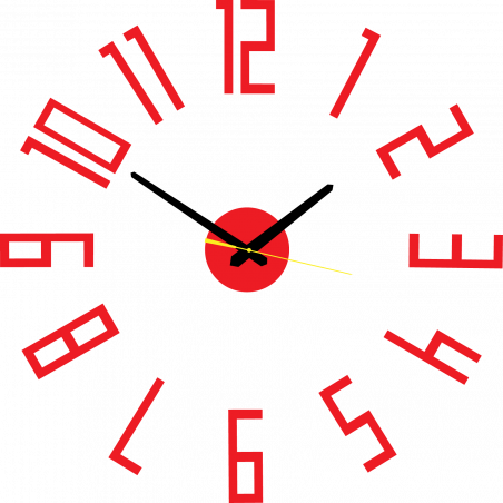 Moderní hodiny na zeď vyrobené z plastu. Vlastní výroba, X-momo