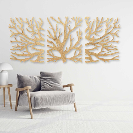 Třídílný obraz strom – moderní dekorace do obývacího pokoje s elegantním designem.