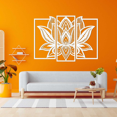 Moderní mandala lotos na zeď – harmonická dekorace do obývacího pokoje