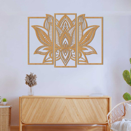 Moderní mandala lotos na zeď – harmonická dekorace do obývacího pokoje