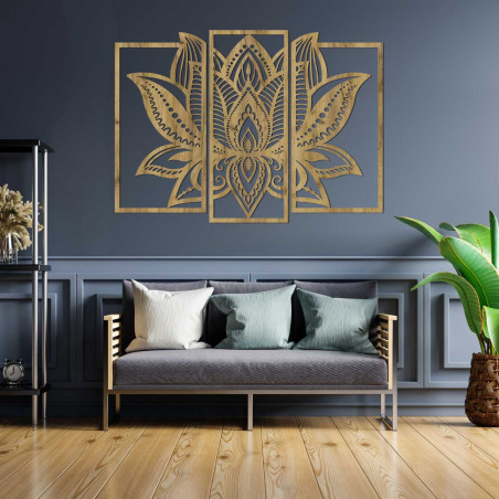 Moderní mandala lotos na zeď – harmonická dekorace do obývacího pokoje