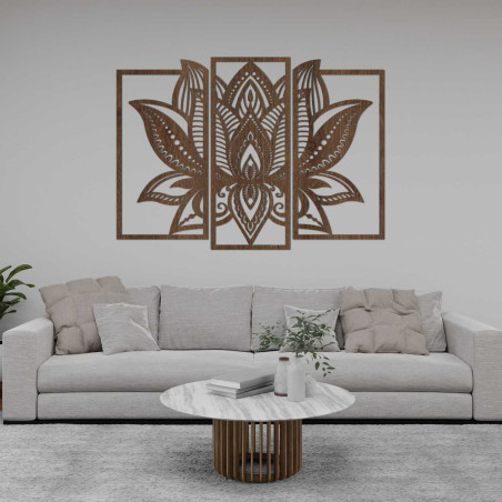 Moderní mandala lotos na zeď – harmonická dekorace do obývacího pokoje