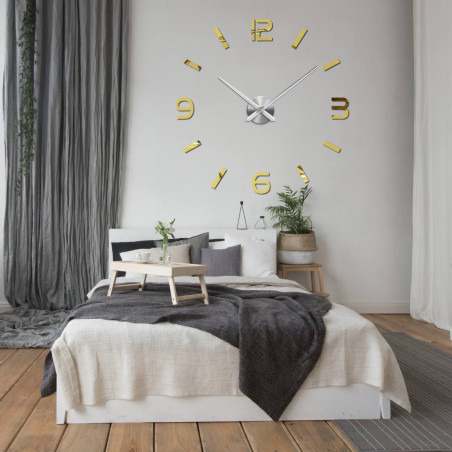 Designové nalepovací hodiny 12 3 6 9 na stěně, vysoké lesklé červené vázy