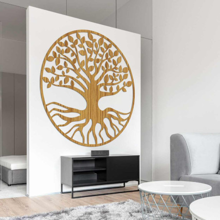 Minimalistická nástěnná dekorace strom života v černém provedení