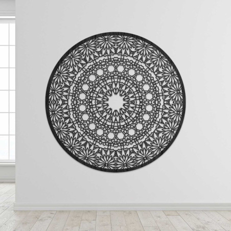 Elegantní obraz mandala ze dřeva do moderního domova