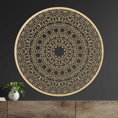 Designová mandala na zeď s precizním geometrickým vzorem