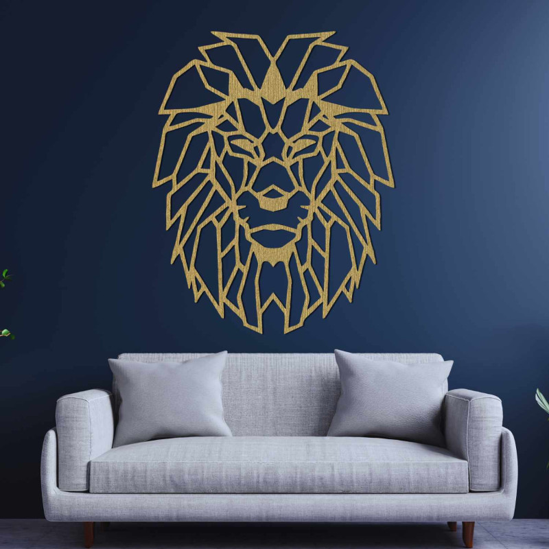 Stylová dekorace lva na zeď symbolizující sílu a odvahu