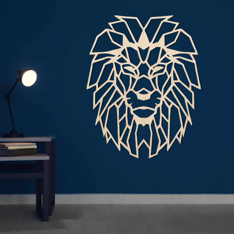 Stylová dekorace lva na zeď symbolizující sílu a odvahu