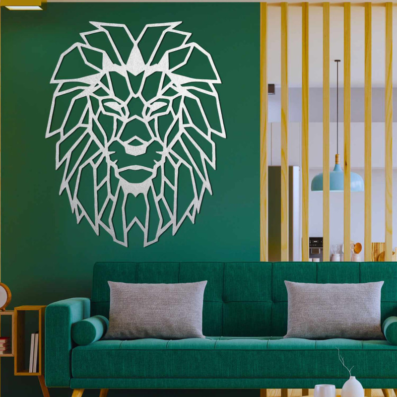 Stylová dekorace lva na zeď symbolizující sílu a odvahu