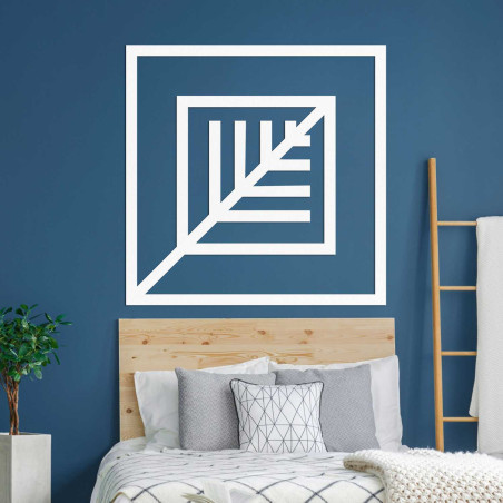 Geometrický obraz ze dřeva s minimalistickým designem na zeď