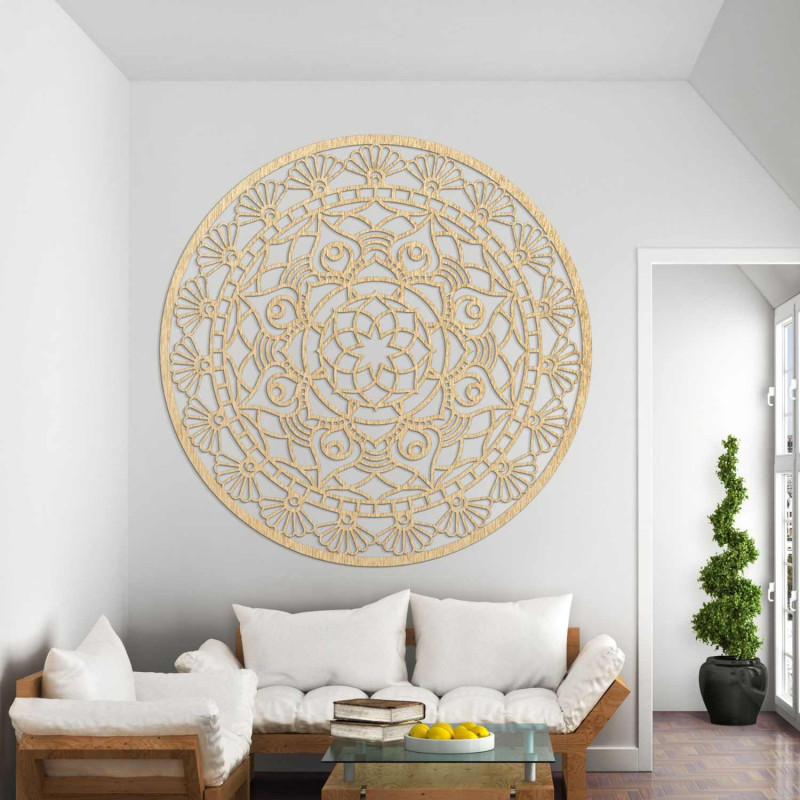 Elegantní nástěnná dekorace mandala s detailním geometrickým vzorem