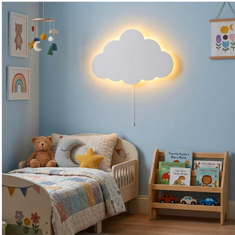 LED lampa Obláček na zeď s teplým bílým světlem do dětského pokoje