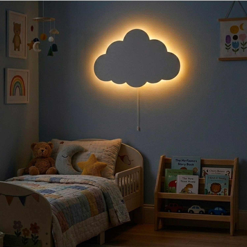 LED lampa Obláček na zeď s teplým bílým světlem do dětského pokoje