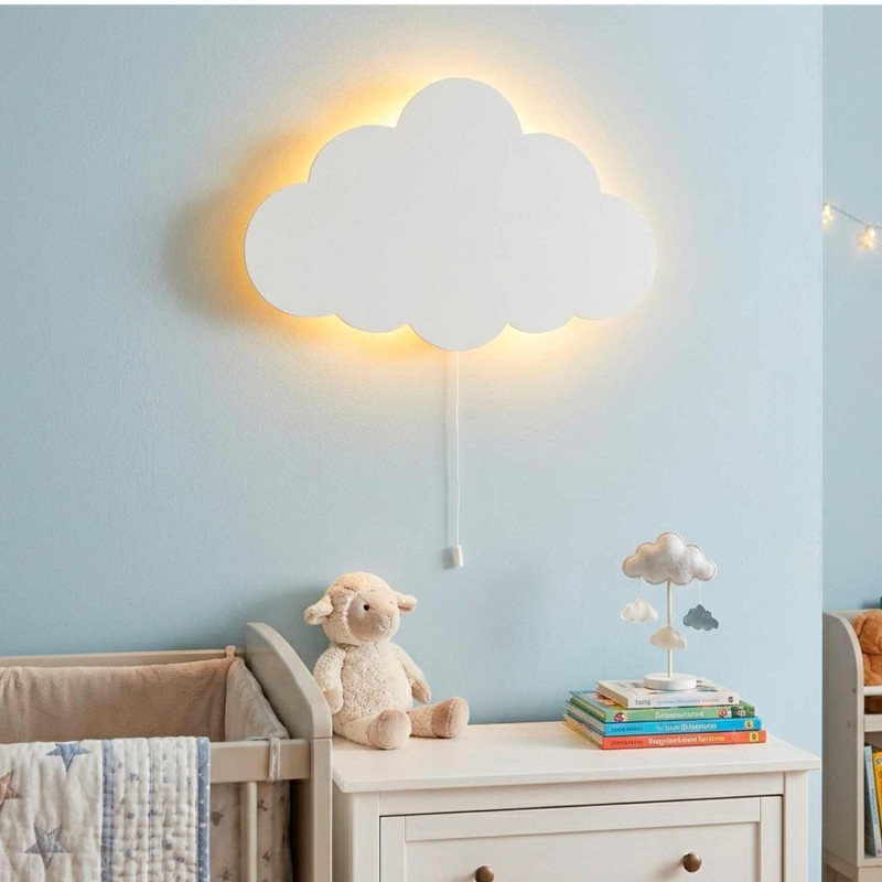 LED lampa Obláček na zeď s teplým bílým světlem do dětského pokoje