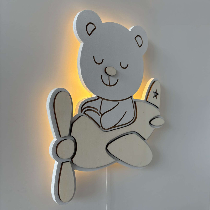 Dekorativní LED lampa Medvídek pilot vhodná do dětského pokoje, herny i ložnice
