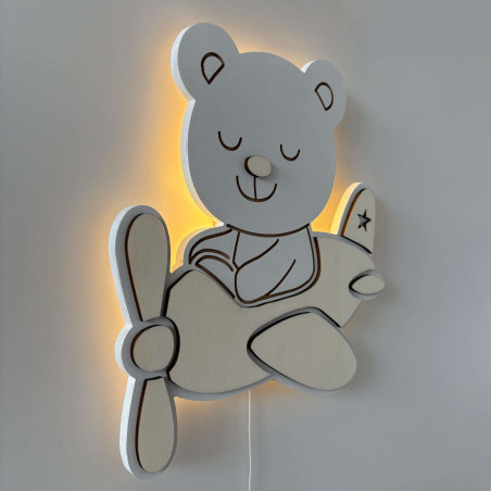 Dekorativní LED lampa Medvídek pilot vhodná do dětského pokoje, herny i ložnice