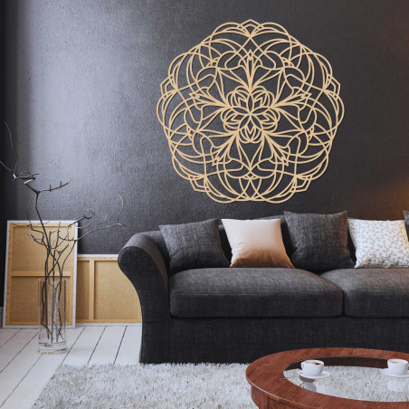 Elegantní dřevěná mandala jako stylová dekorace na zeď