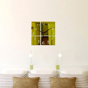 Moderní nalepovací nástěnné zrcadlové hodiny na stěnu černé