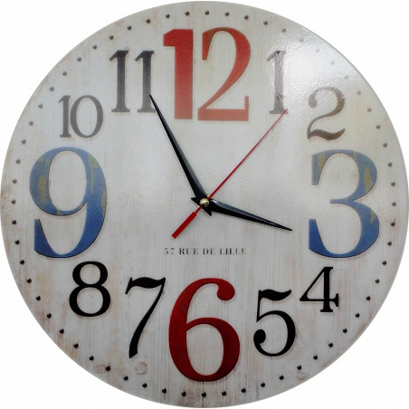 Dřevěné hodiny s obrázkem ROSE . Fi 34 cm