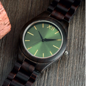 Yisuya Náramkové hodinky ze dřeva na ruku DH015 zelené