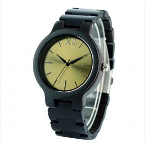 YISUYA Dřevěné hodinky na ruku DH015 FIGAROO zlaté