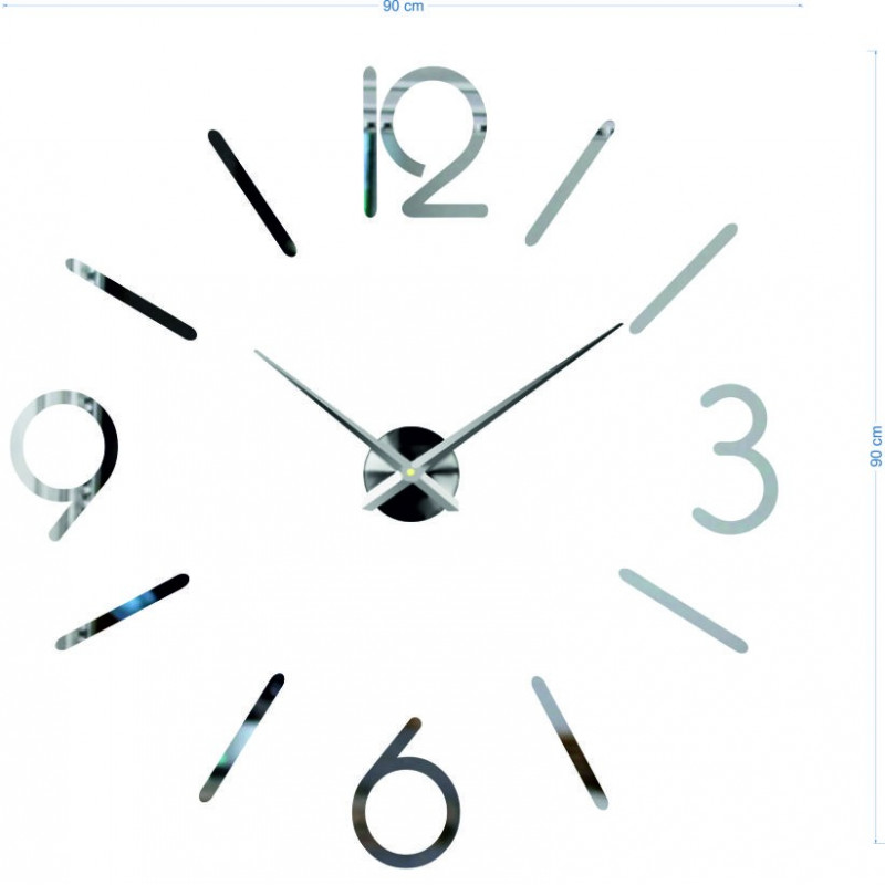 Rozměry nástěnné samolepky hodiny, desing nástěnné hodiny