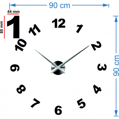Rozměry nástěnných nalepovacích hodin, design nástěnné hodiny Rozměry nástěnných nalepovacích hodin, design nástěnné hodiny