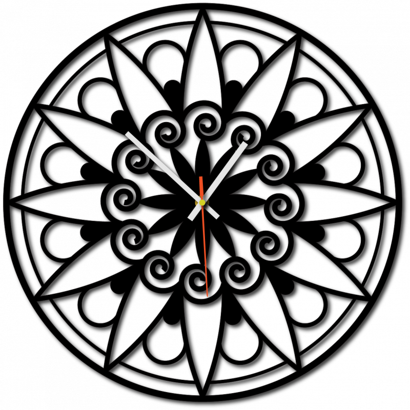 Moderní nástěnné hodiny, nástěnné hodiny jako dárek, 3D hodiny Mandala.