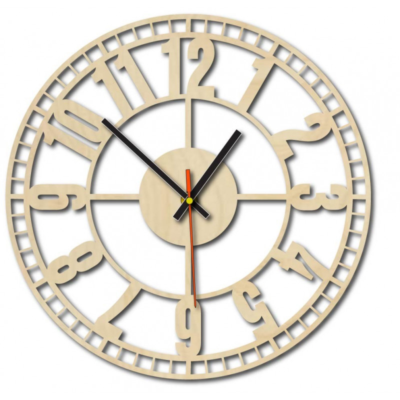 Moderní nástěnné hodiny, nástěnné hodiny ze dřeva, překližky