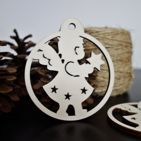 Vánoční ozdoby vyrobeny ze dřeva, rozměr: 79x90 mm