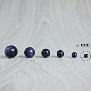 Aventurín modrý - korálek minerál - FI 4 mm