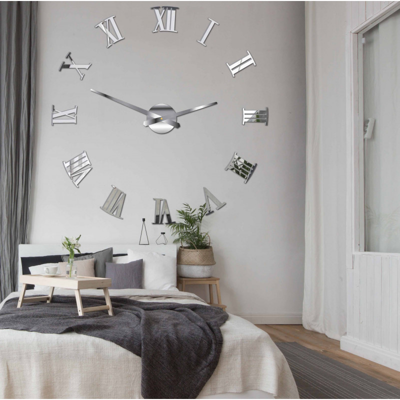 Nalepovací nástěnné hodiny římské 2D plexi