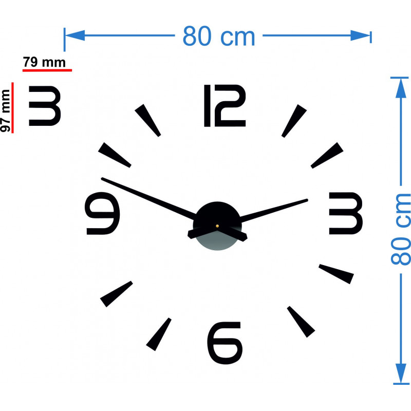 Moderní nástěnné hodiny nalepovací Stor 2D plexi