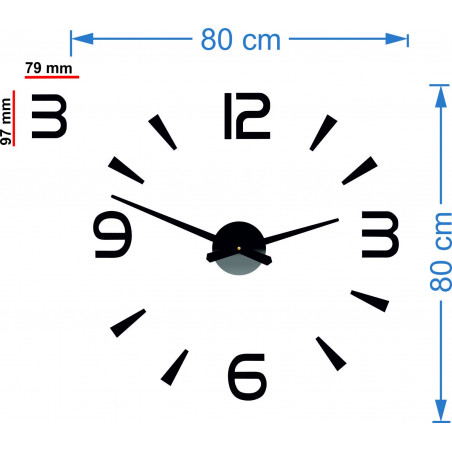 Moderní nástěnné hodiny nalepovací Stor 2D plexi Moderní nástěnné hodiny nalepovací Stor 2D plexi