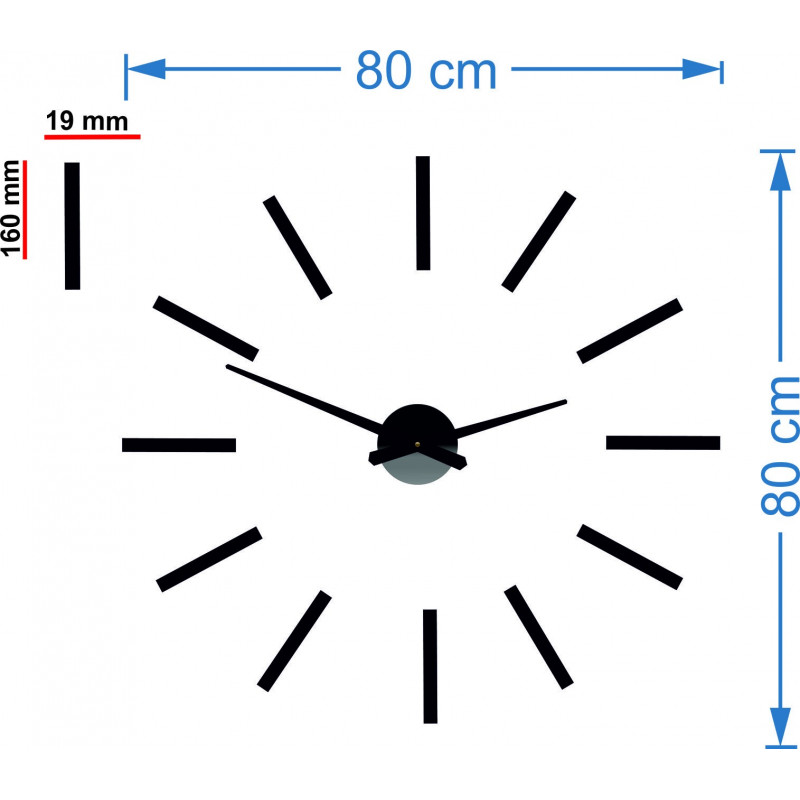 Moderní nástěnné hodiny paličky 2D plexi MIRROR