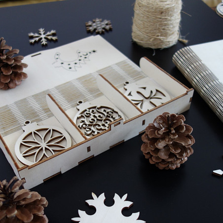 Sada dřevěných dekorací na Vánoce, 1 sada-18 kusů