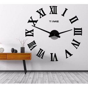 Nástěnné hodiny nalepovací MAXI PLEXI - římská čísla 2D