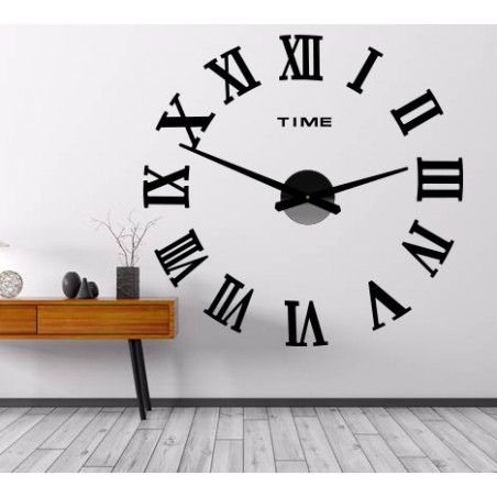 Nástěnné hodiny nalepovací MAXI PLEXI - římská čísla 2D Nástěnné hodiny nalepovací MAXI PLEXI - římská čísla 2D