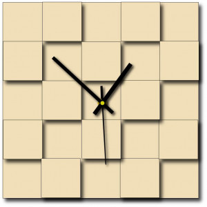 Moderní nástěnné hodiny čtverce (hodiny na stěnu z plastu) DEKOFER