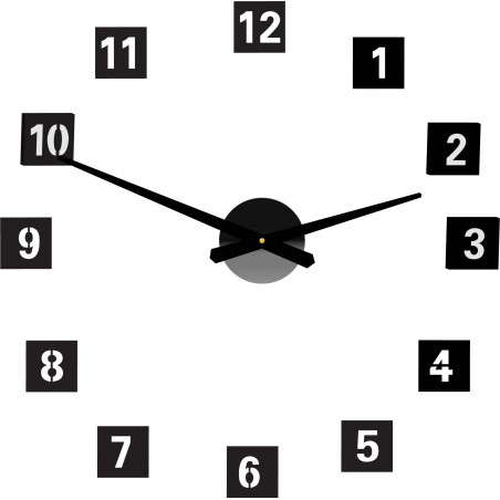 Velké čtvercové nástěnné hodiny (nástěnné hodiny z plastu ) 2D DEKOR