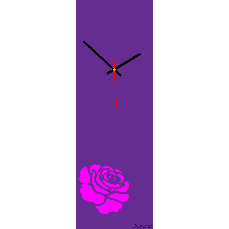 Nástěnné hodiny růže (moderní hodiny na stěnu) barva: růže růžová