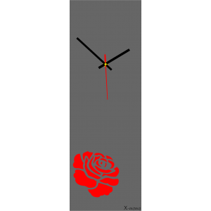 Nástěnné hodiny moderní (moderní hodiny na stěnu růže) barva: růže červená