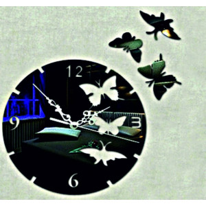 Motýl nástěnné hodiny (motýl hodiny na stěnu) DIANA