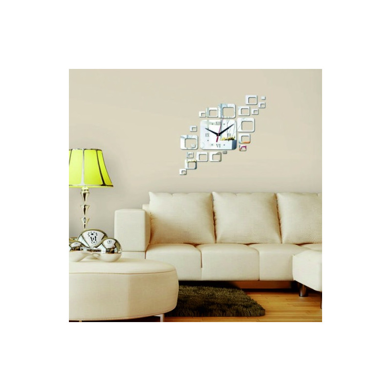 Nalepovací hodiny na zeď čtverec moderní 50x40 cm FIGARO