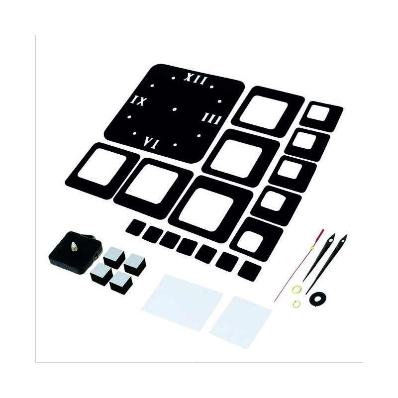 Nalepovací hodiny na zeď čtverec moderní 50x40 cm FIGARO