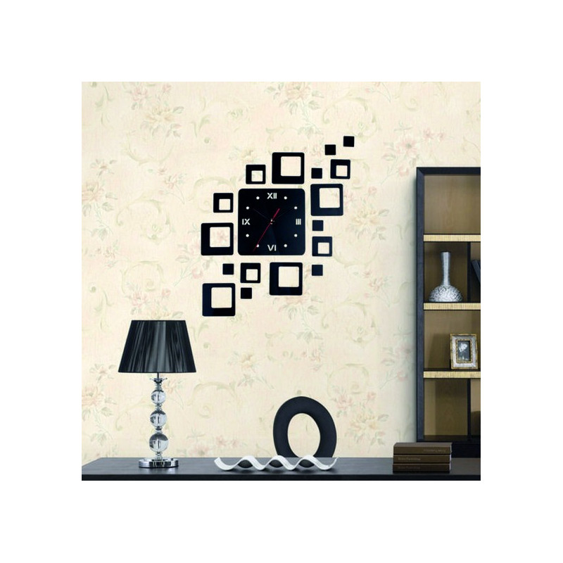 Nalepovací hodiny na zeď čtverec moderní 50x40 cm FIGARO
